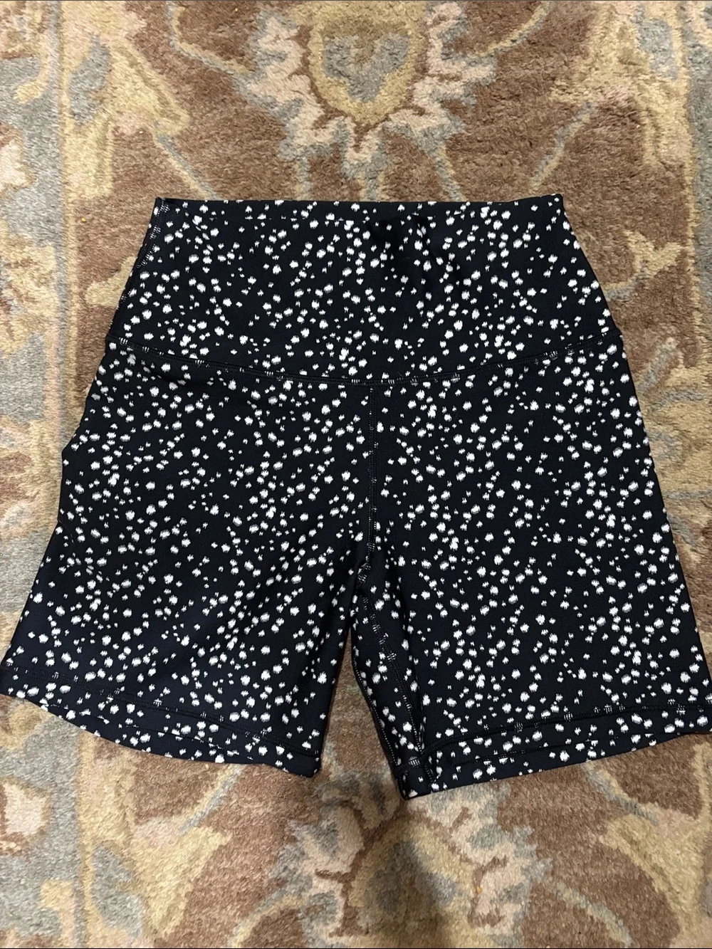 Ryderwear Black with White Speckle High-Waist Athletic Shorts Small